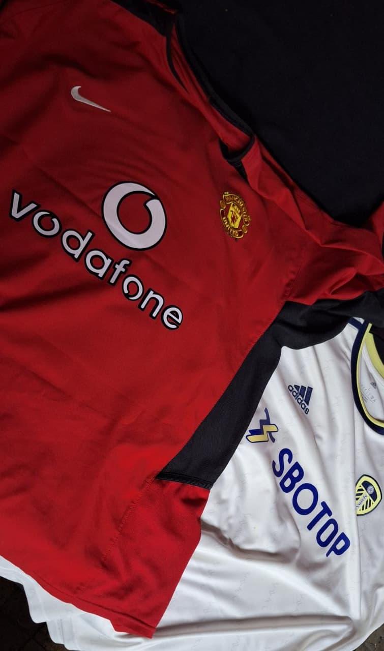 Printed team shirts and football crests